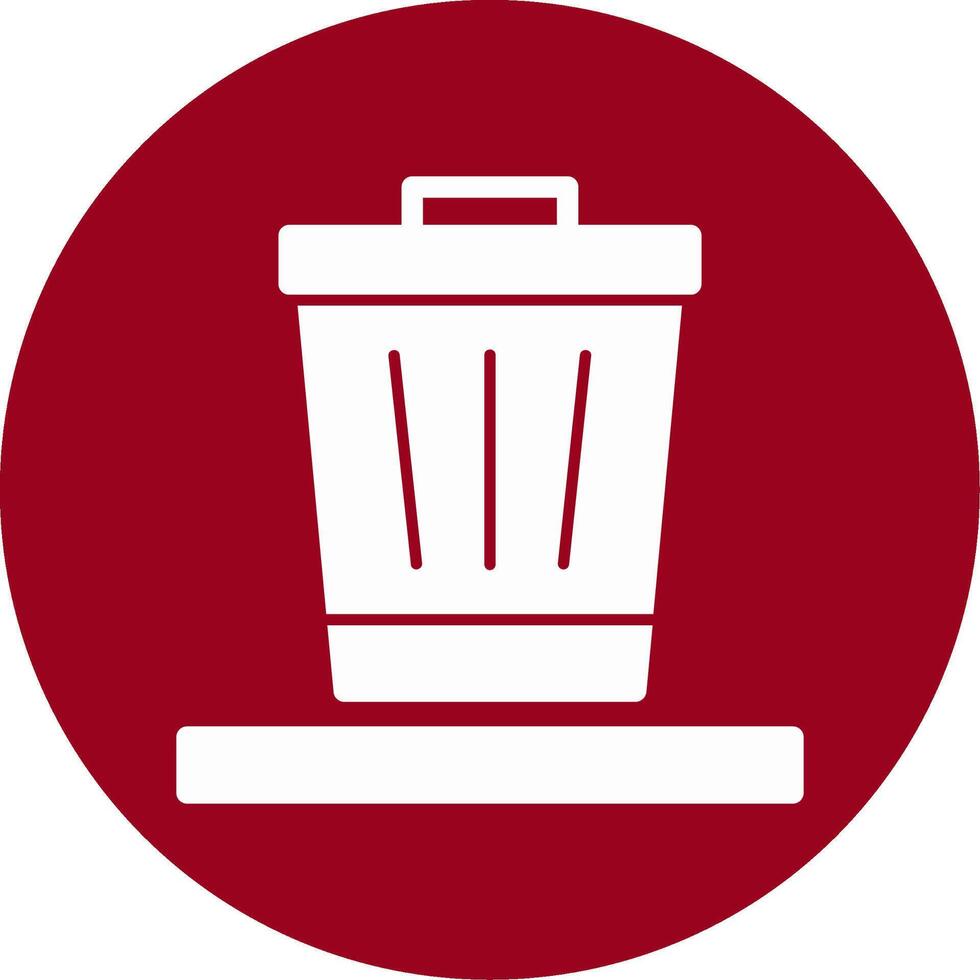 Trash Glyph Circle Icon vector