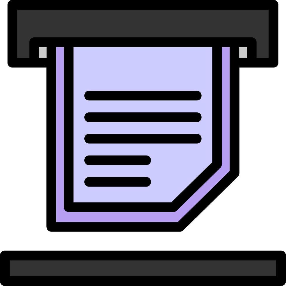 Print Line Filled Icon vector