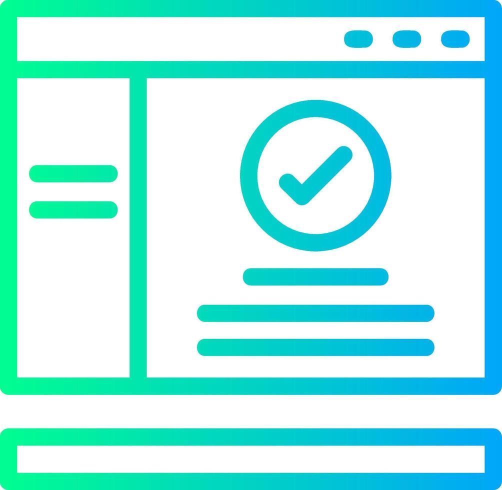 marca de verificación lineal degradado icono vector