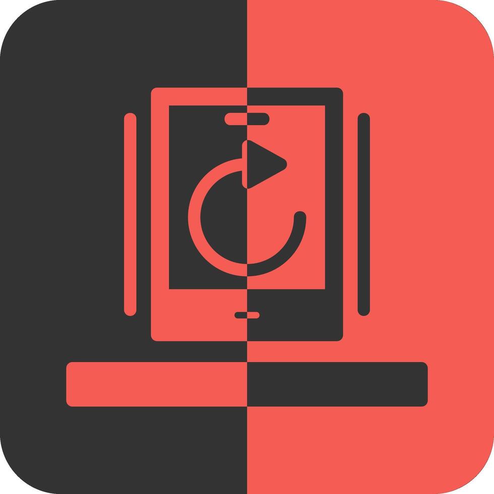 Undo Red Inverse Icon vector