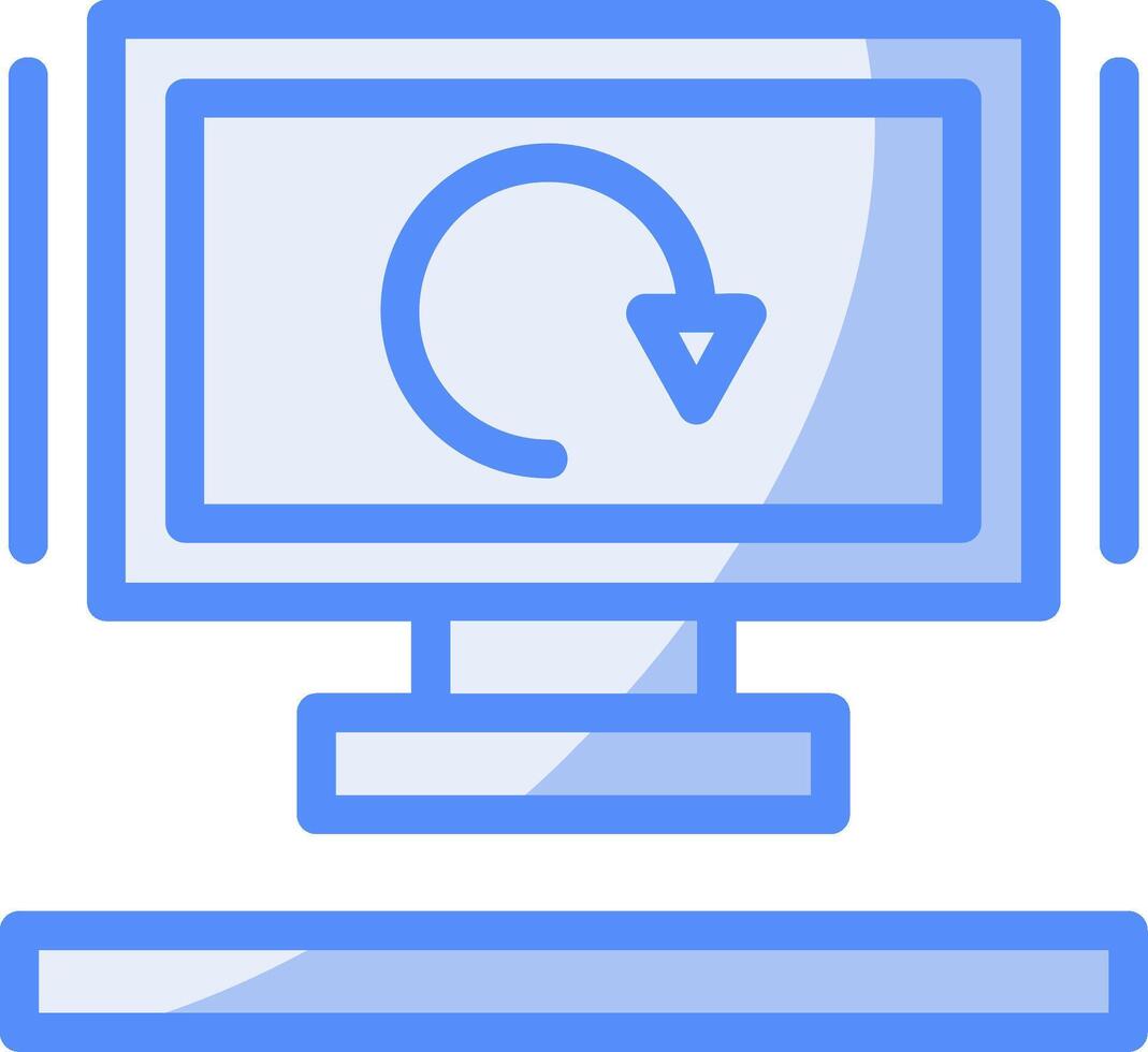 Redo Line Filled Blue Icon vector