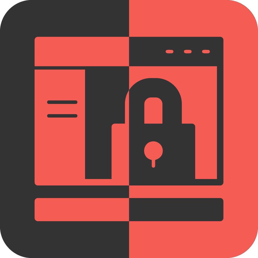 Lock Red Inverse Icon vector