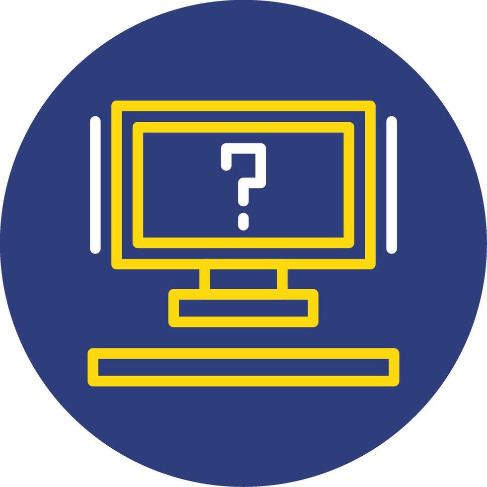 Question mark Dual Line Circle Icon vector