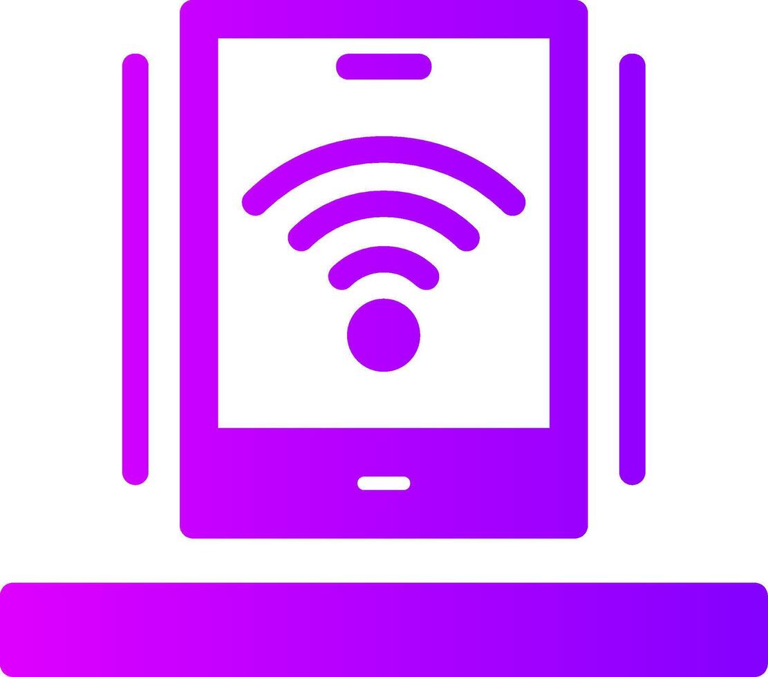 Wifi sólido multi degradado icono vector