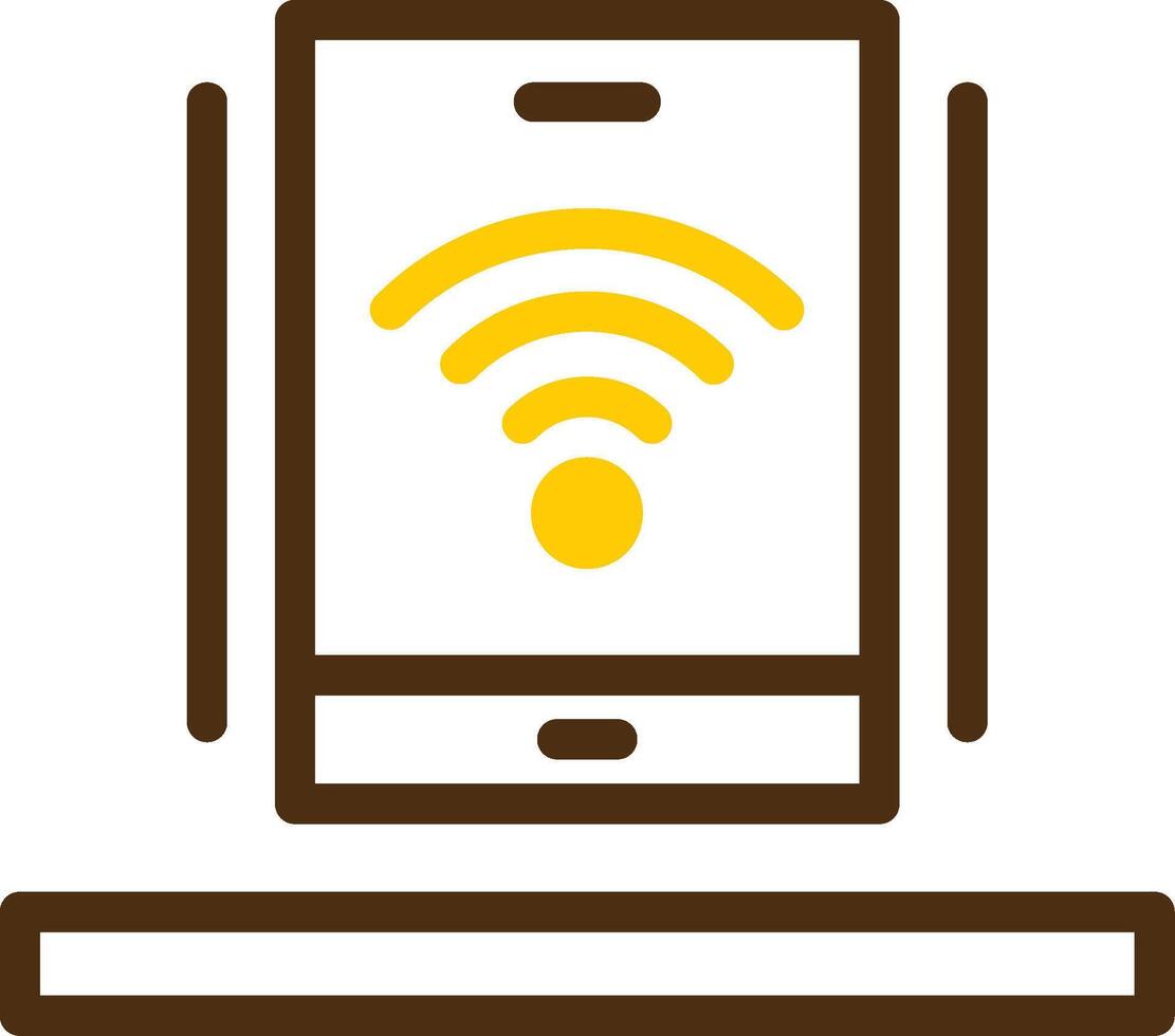 Wi-Fi Yellow Lieanr Circle Icon vector