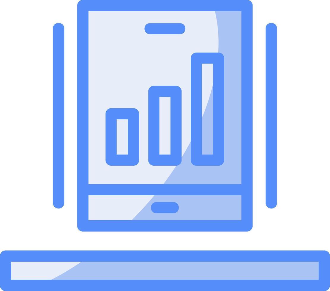 Signal strength Line Filled Blue Icon vector