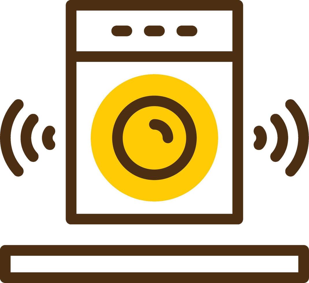 Speaker Yellow Lieanr Circle Icon vector