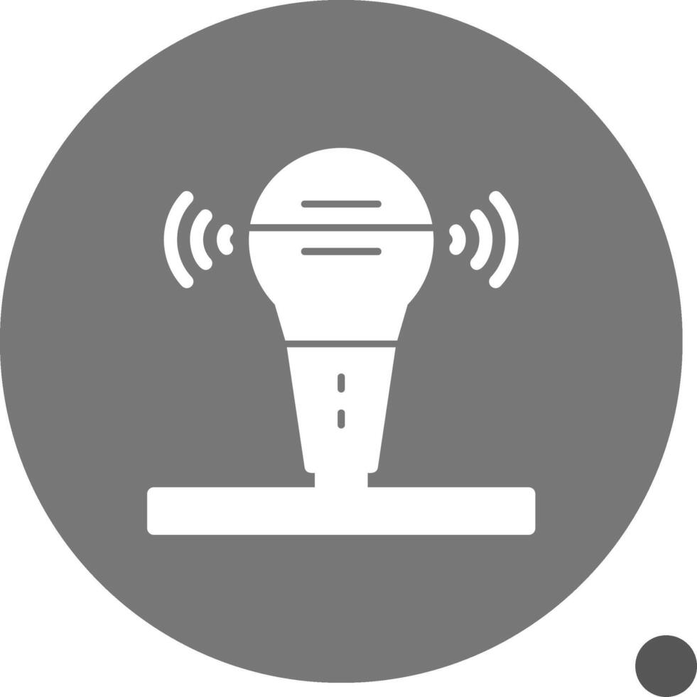 micrófono glifo sombra icono vector