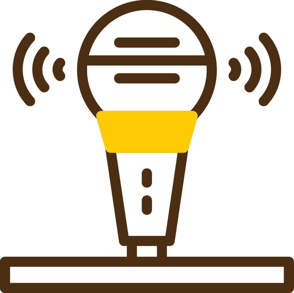 Microphone Yellow Lieanr Circle Icon vector