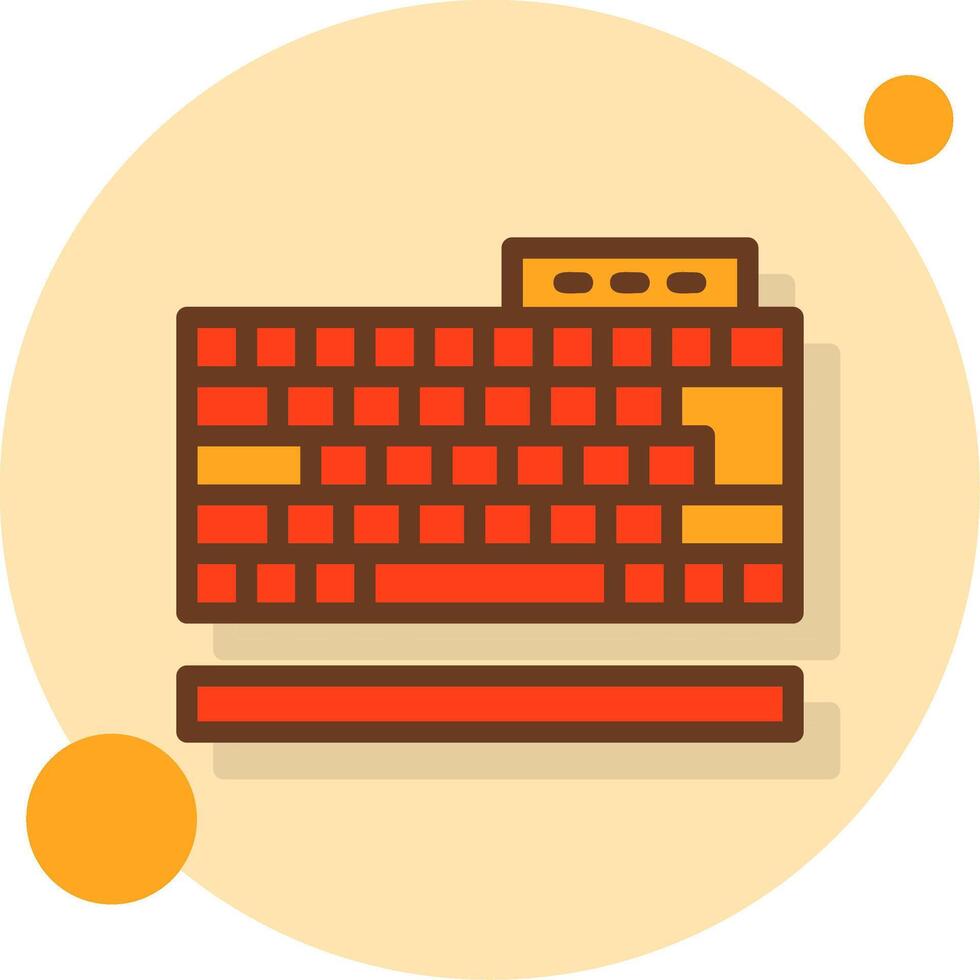 Keyboard Filled Shadow Circle Icon vector