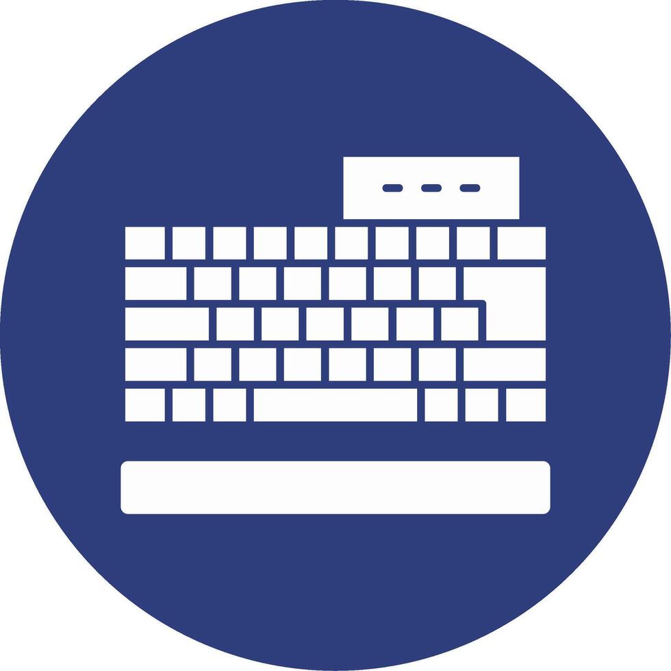 Keyboard Glyph Circle Icon vector