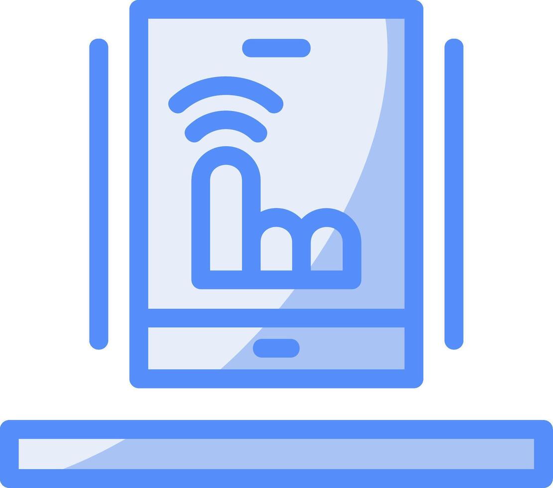 Touchscreen Line Filled Blue Icon vector