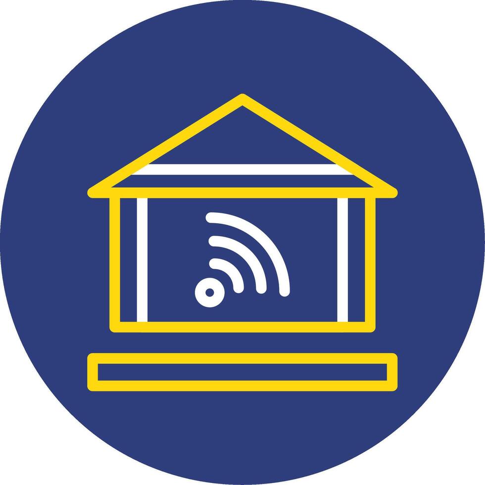 Home automation Dual Line Circle Icon vector