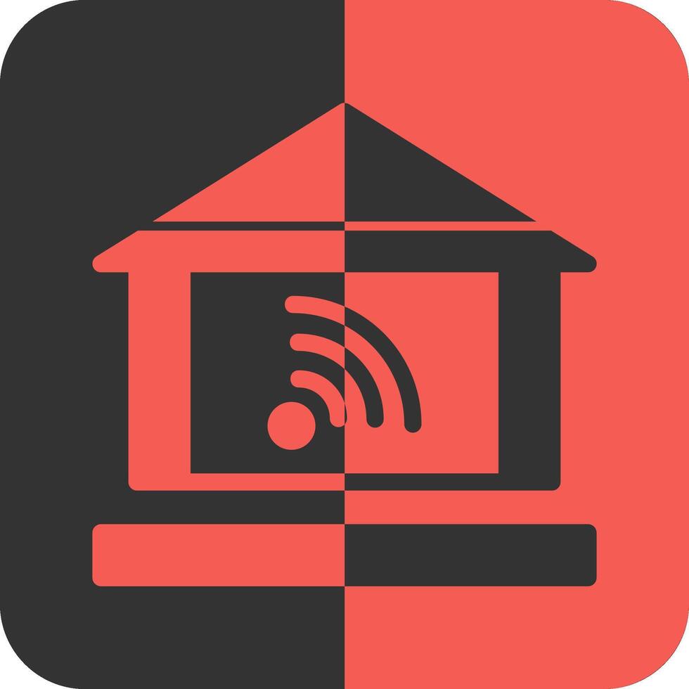 Home automation Red Inverse Icon vector