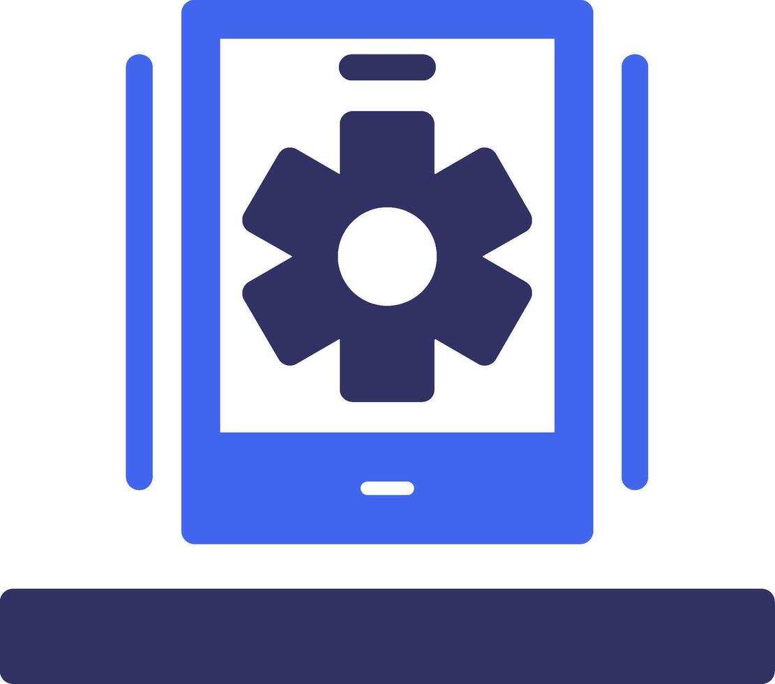 Settings gear Solid Two Color Icon vector