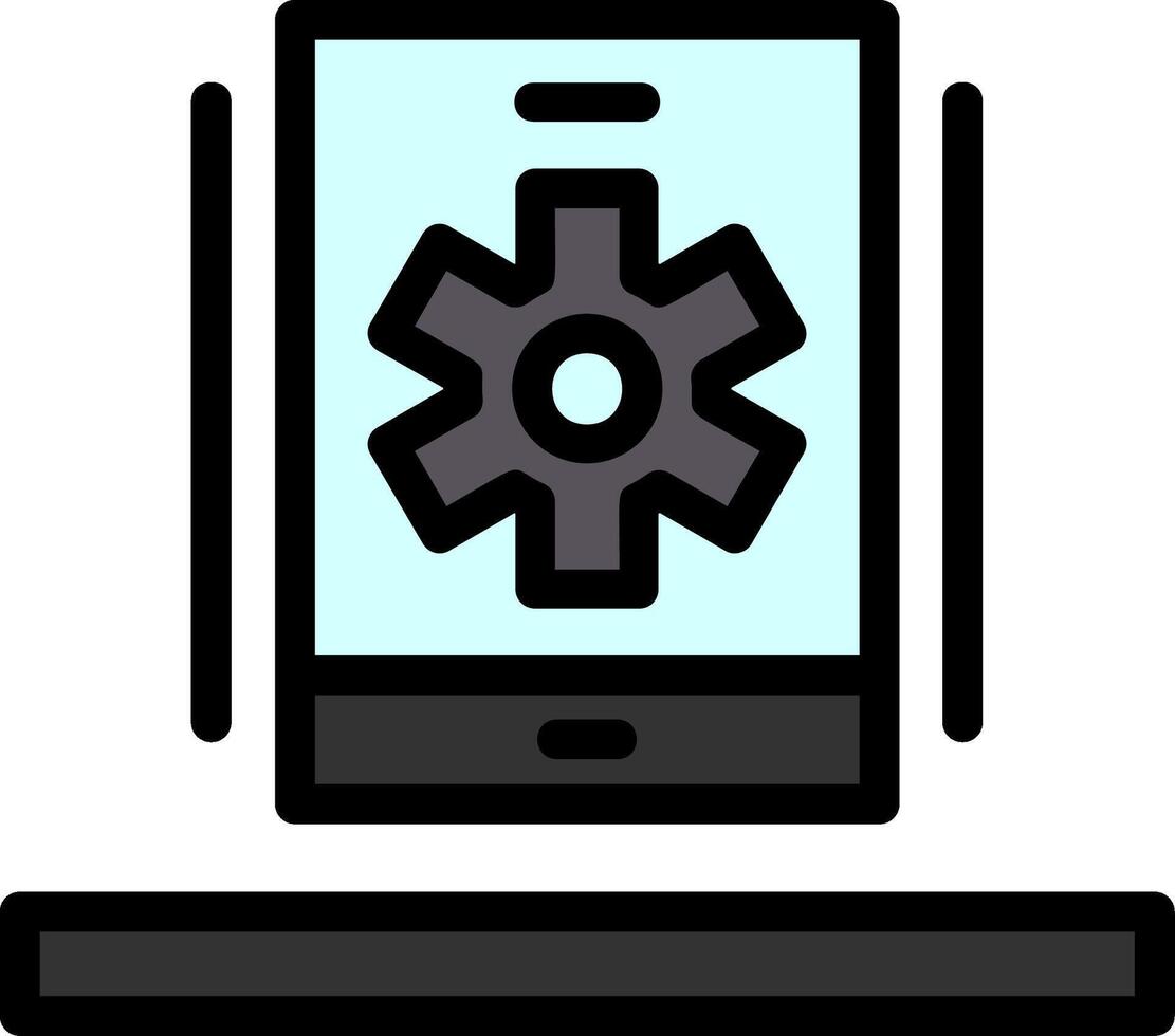 Settings gear Line Filled Icon vector