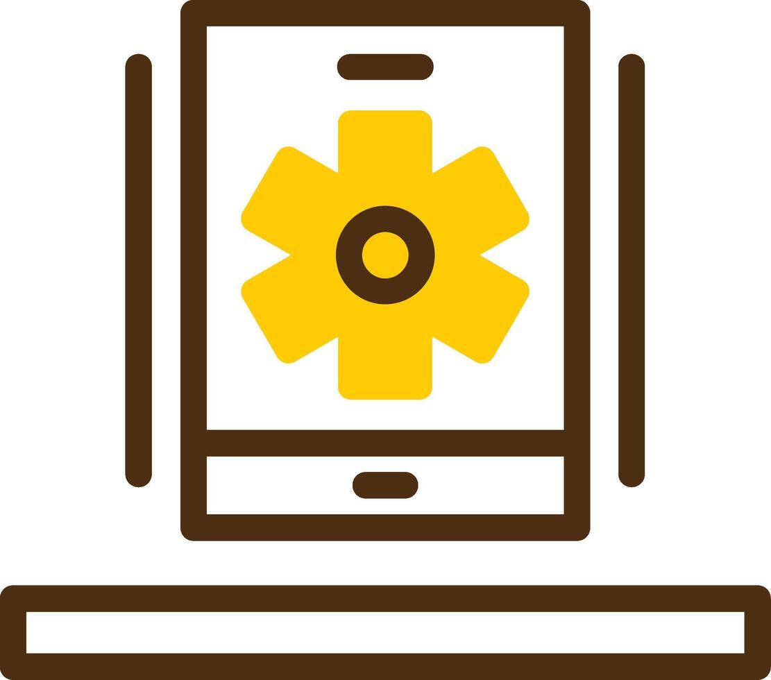 Settings gear Yellow Lieanr Circle Icon vector