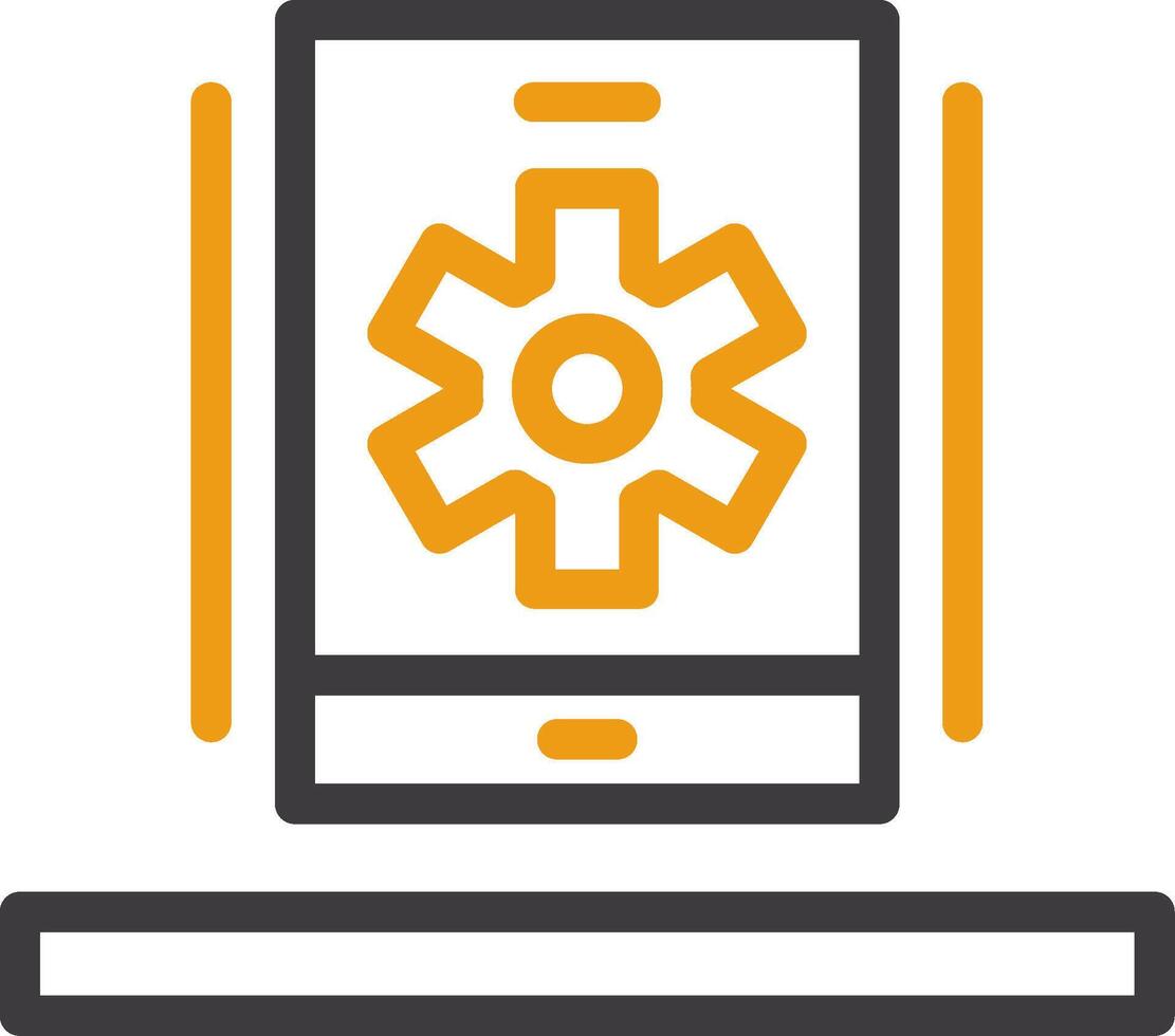 Settings gear Line Two Color Icon vector