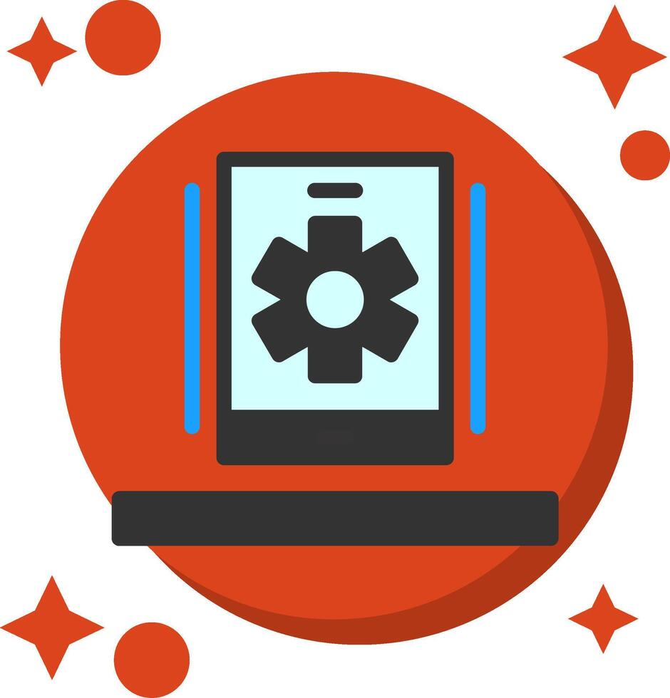 Settings gear Tailed Color Icon vector