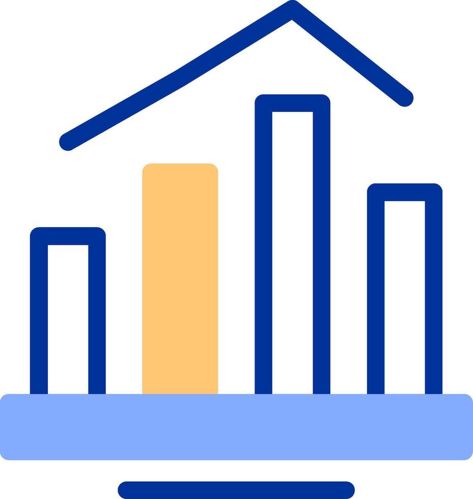 Bar chart Color Filled Icon vector