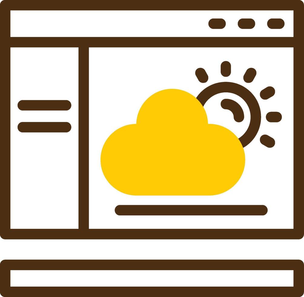 Weather Yellow Lieanr Circle Icon vector