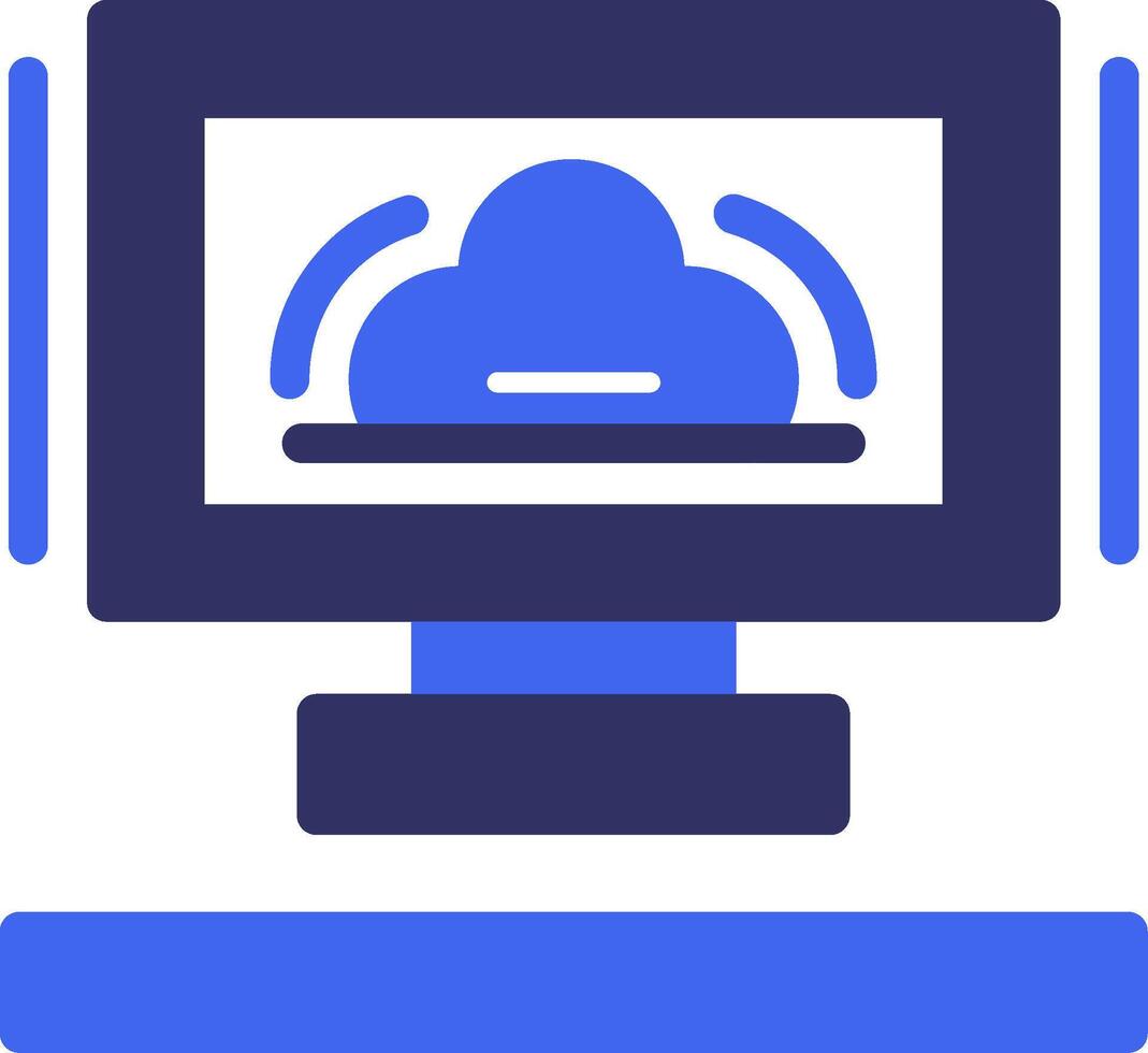 Cloud Solid Two Color Icon vector