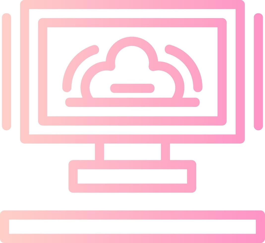 nube lineal degradado icono vector