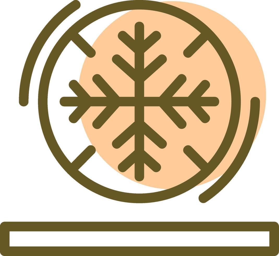 copo de nieve lineal circulo icono vector