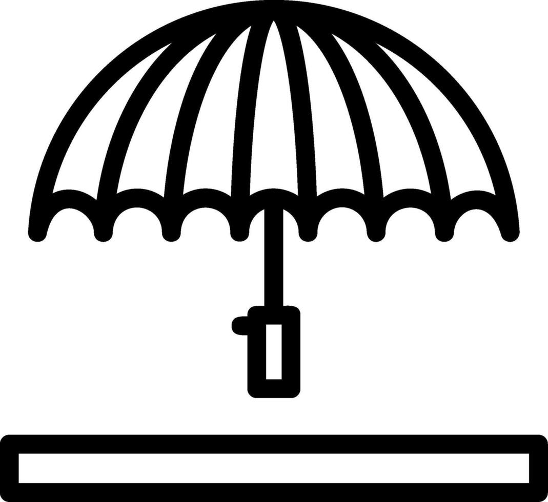 icono de línea de paraguas vector