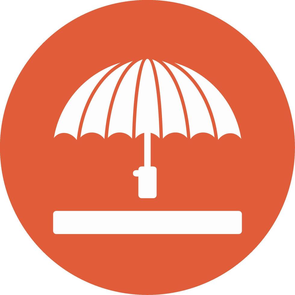 Umbrella Glyph Circle Icon vector
