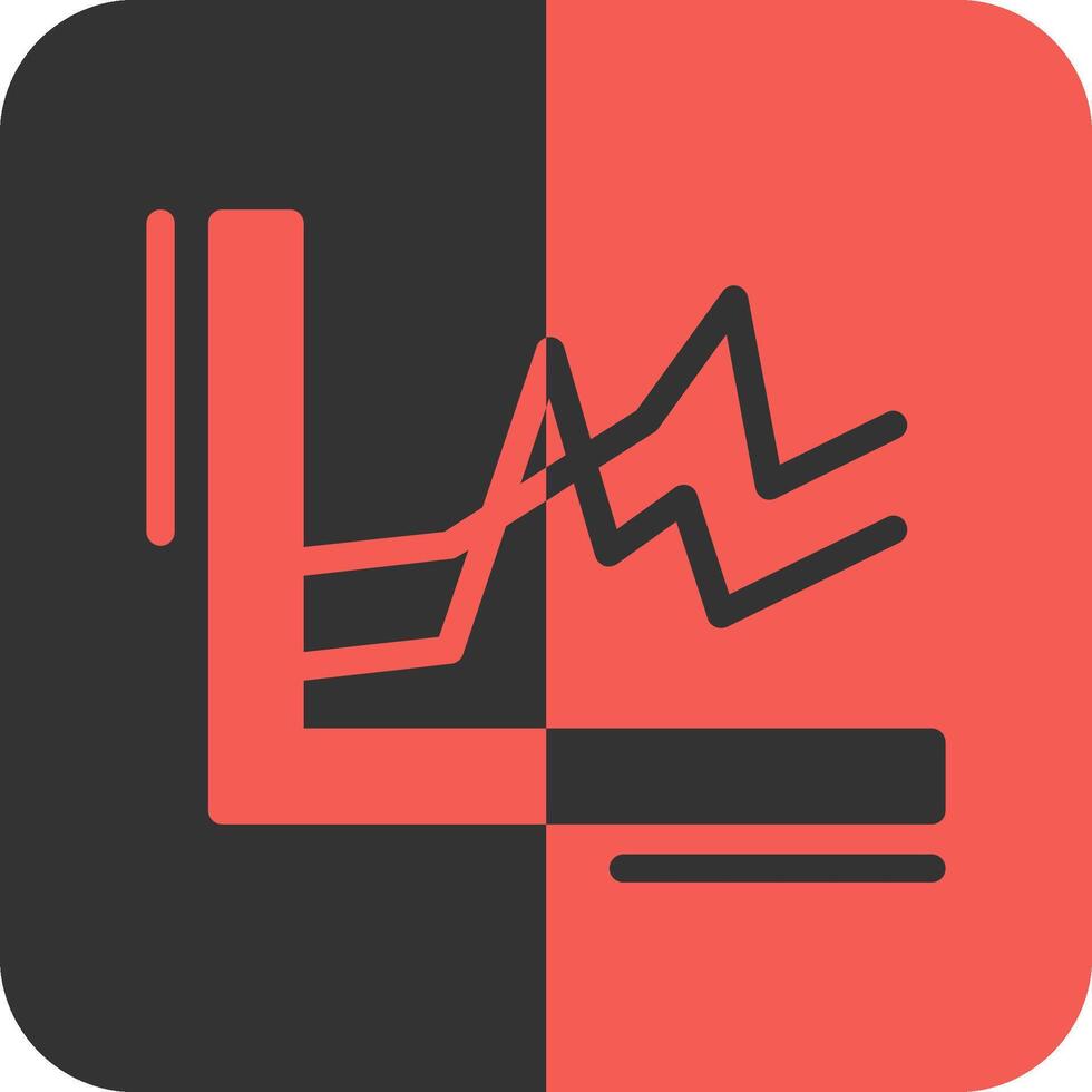 Line chart Red Inverse Icon vector