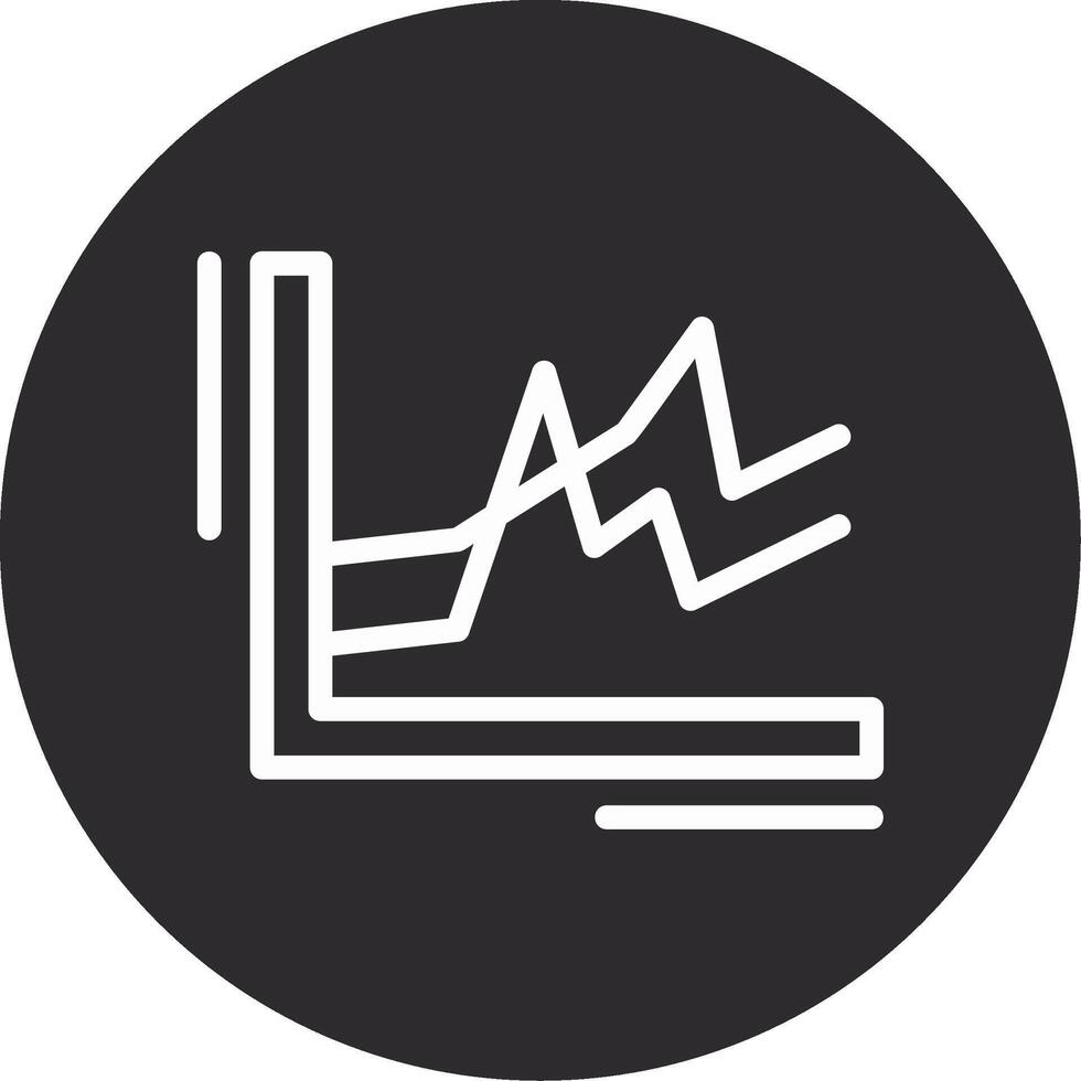 Line chart Inverted Icon vector