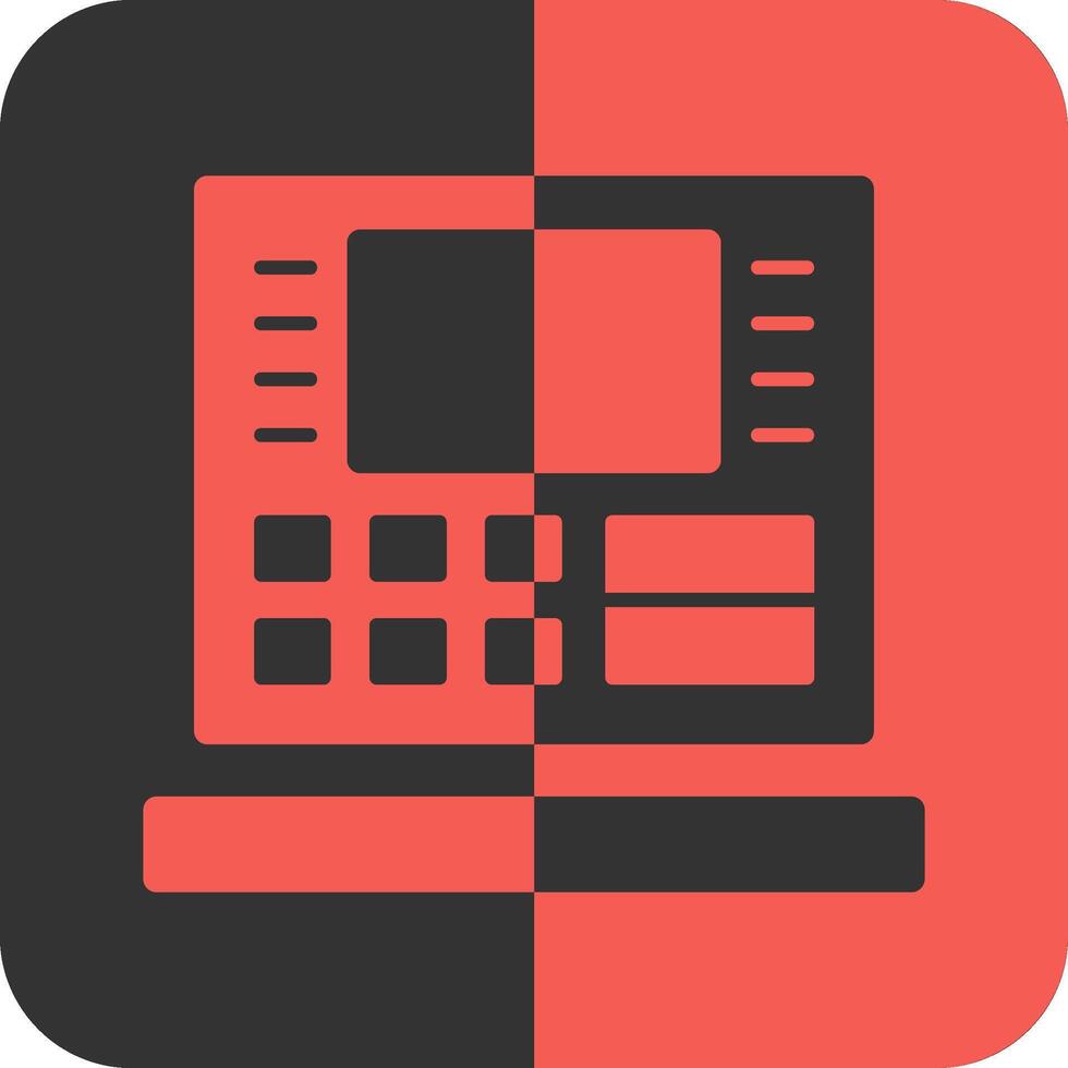 ATM Red Inverse Icon vector