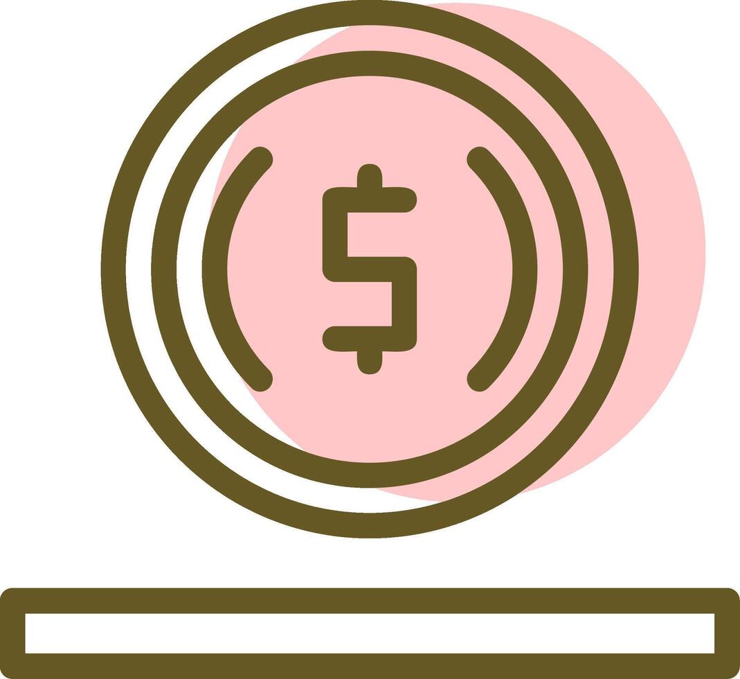 Coin Linear Circle Icon vector