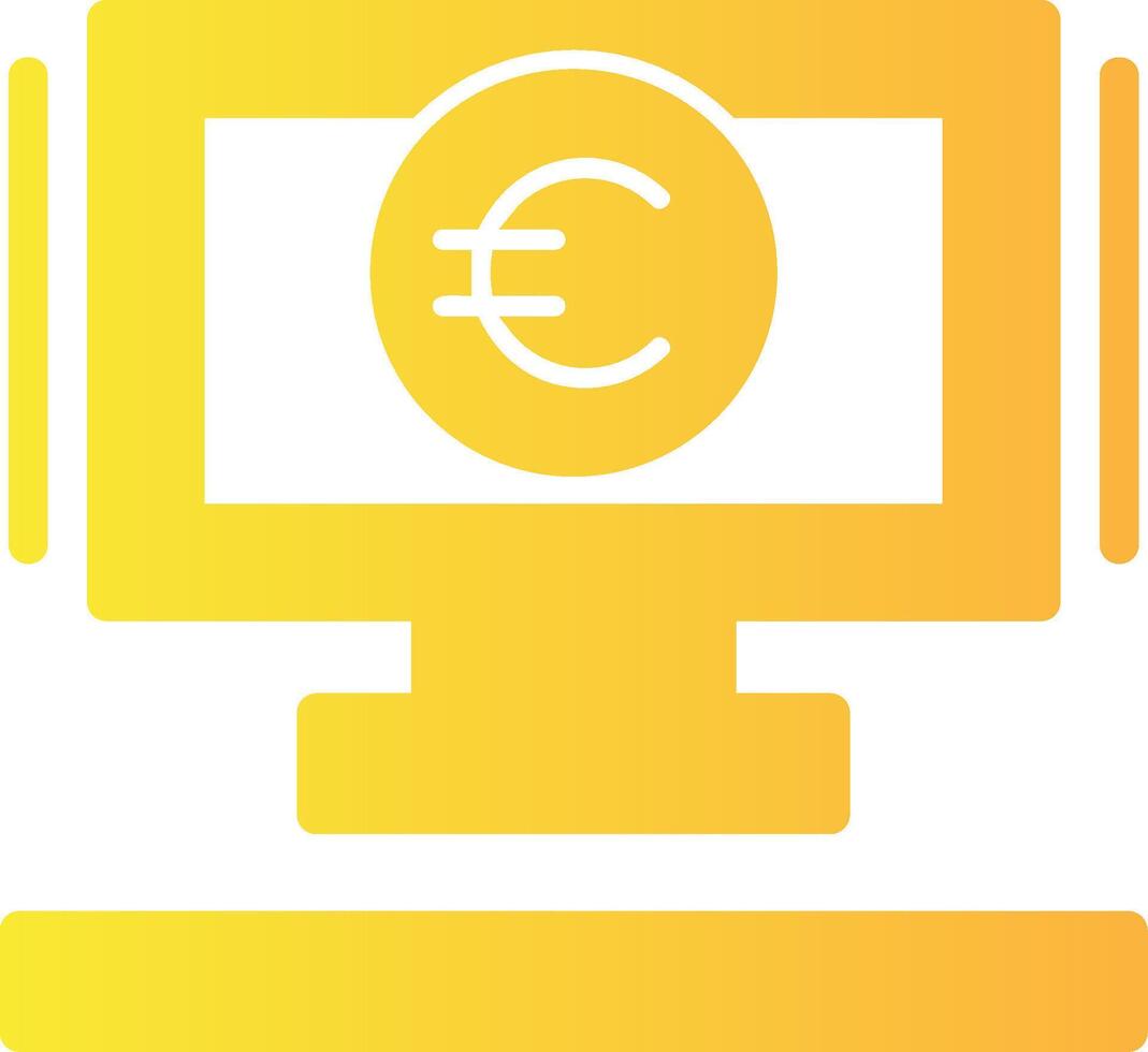 Euro sign Solid Multi Gradient Icon vector