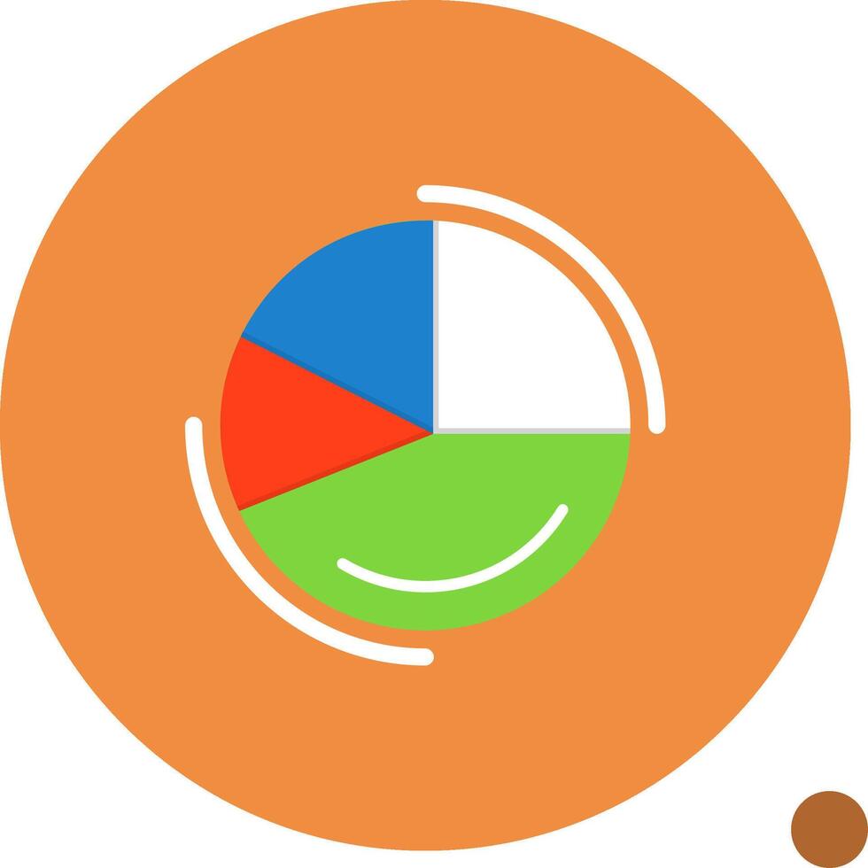 Pie chart Flat Shadow Icon vector