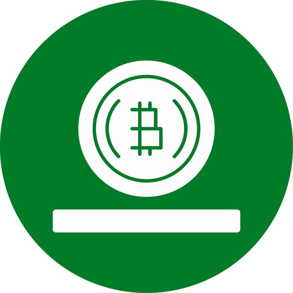 Bitcoin Glyph Circle Icon vector