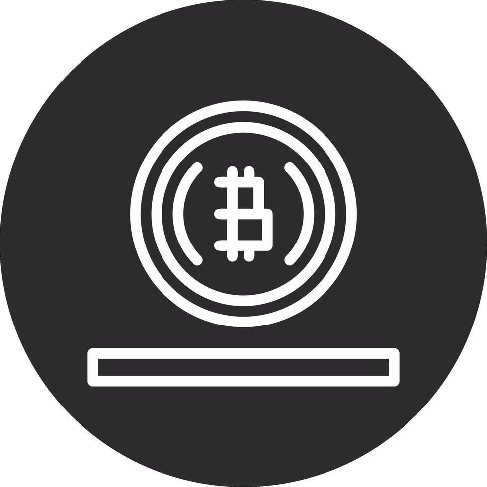 bitcoin invertido icono vector