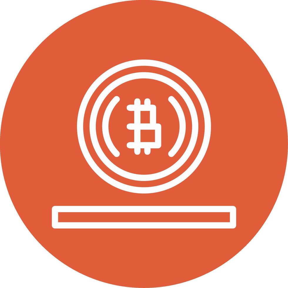 Bitcoin Outline Circle Icon vector