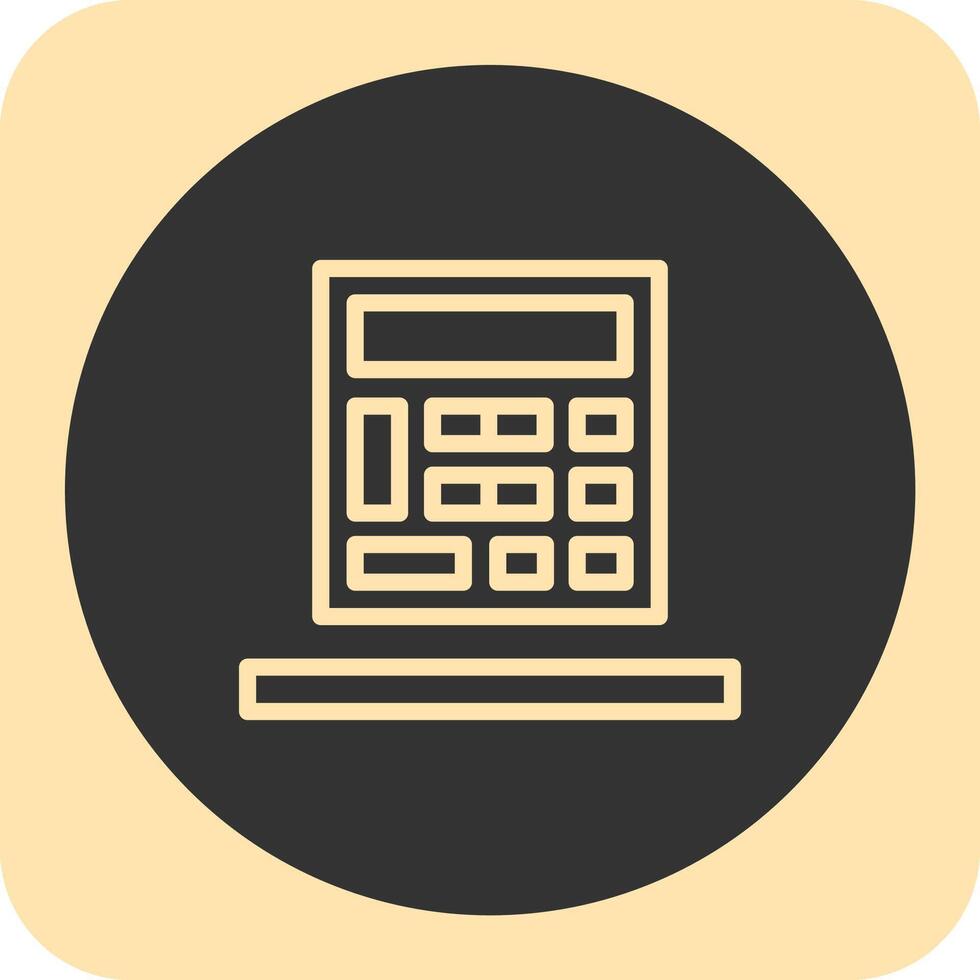 Calculator Linear Round Icon vector