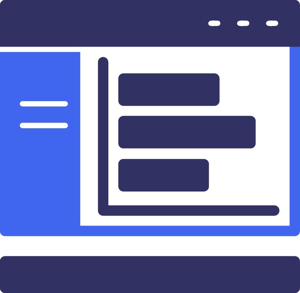 Bar chart Solid Two Color Icon vector