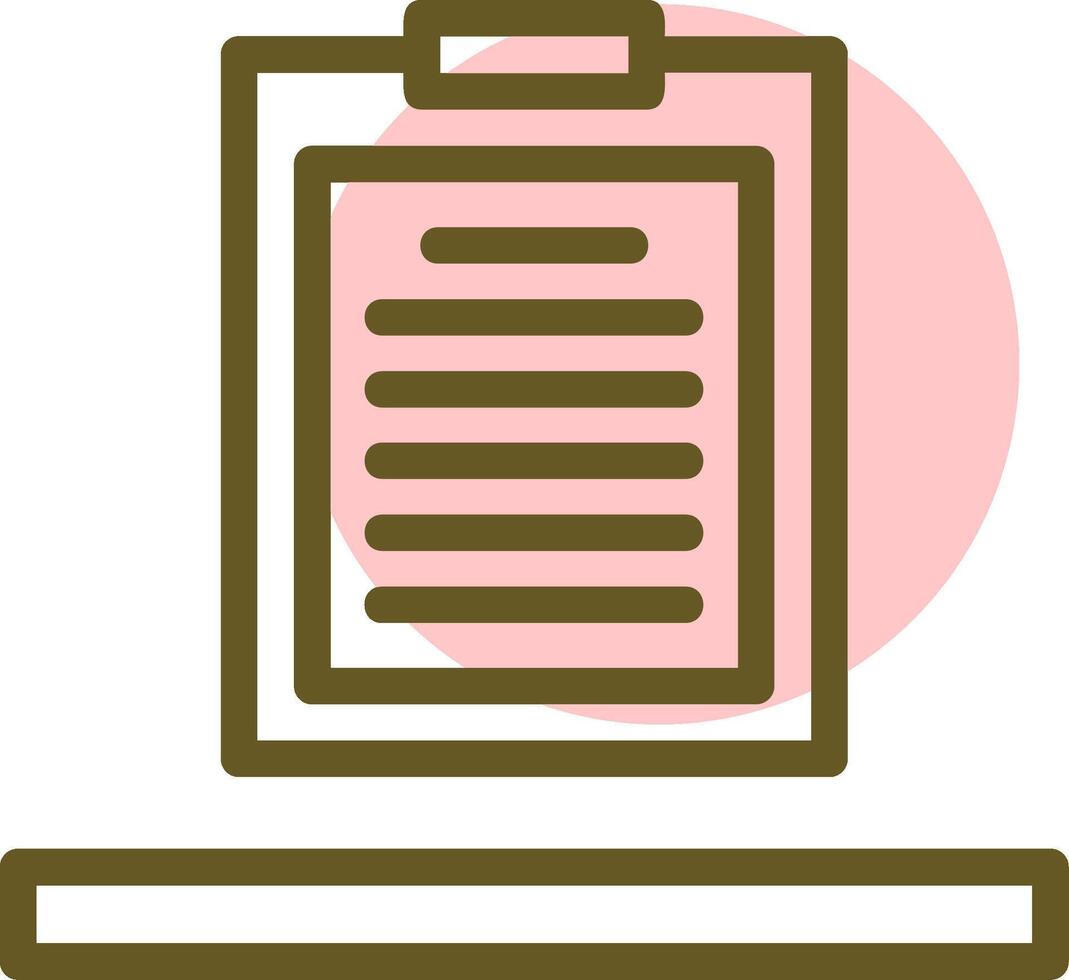 Clipboard Linear Circle Icon vector