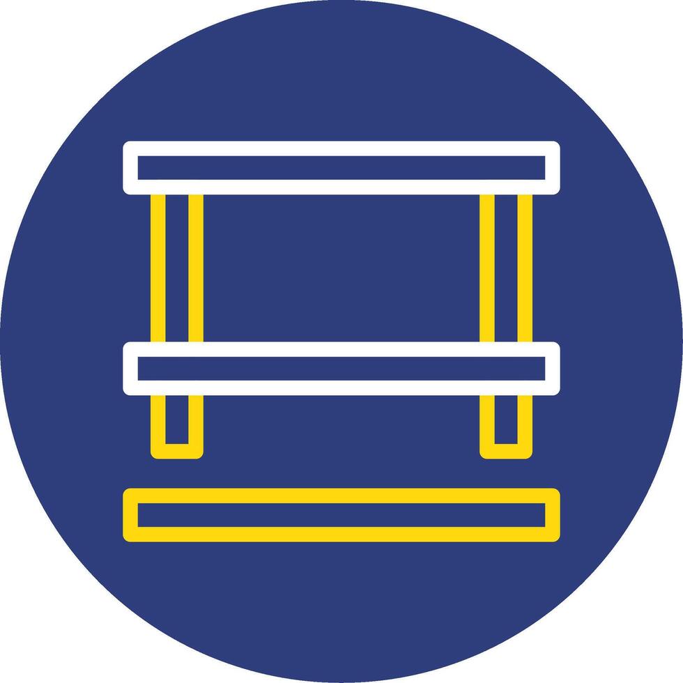 Table Dual Line Circle Icon vector