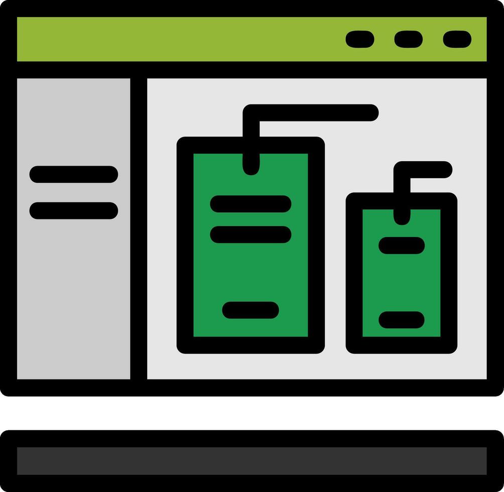 Tags Line Filled Icon vector