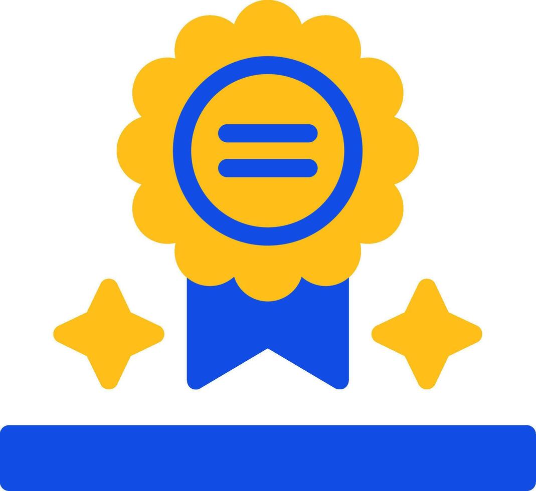 medalla plano dos color icono vector