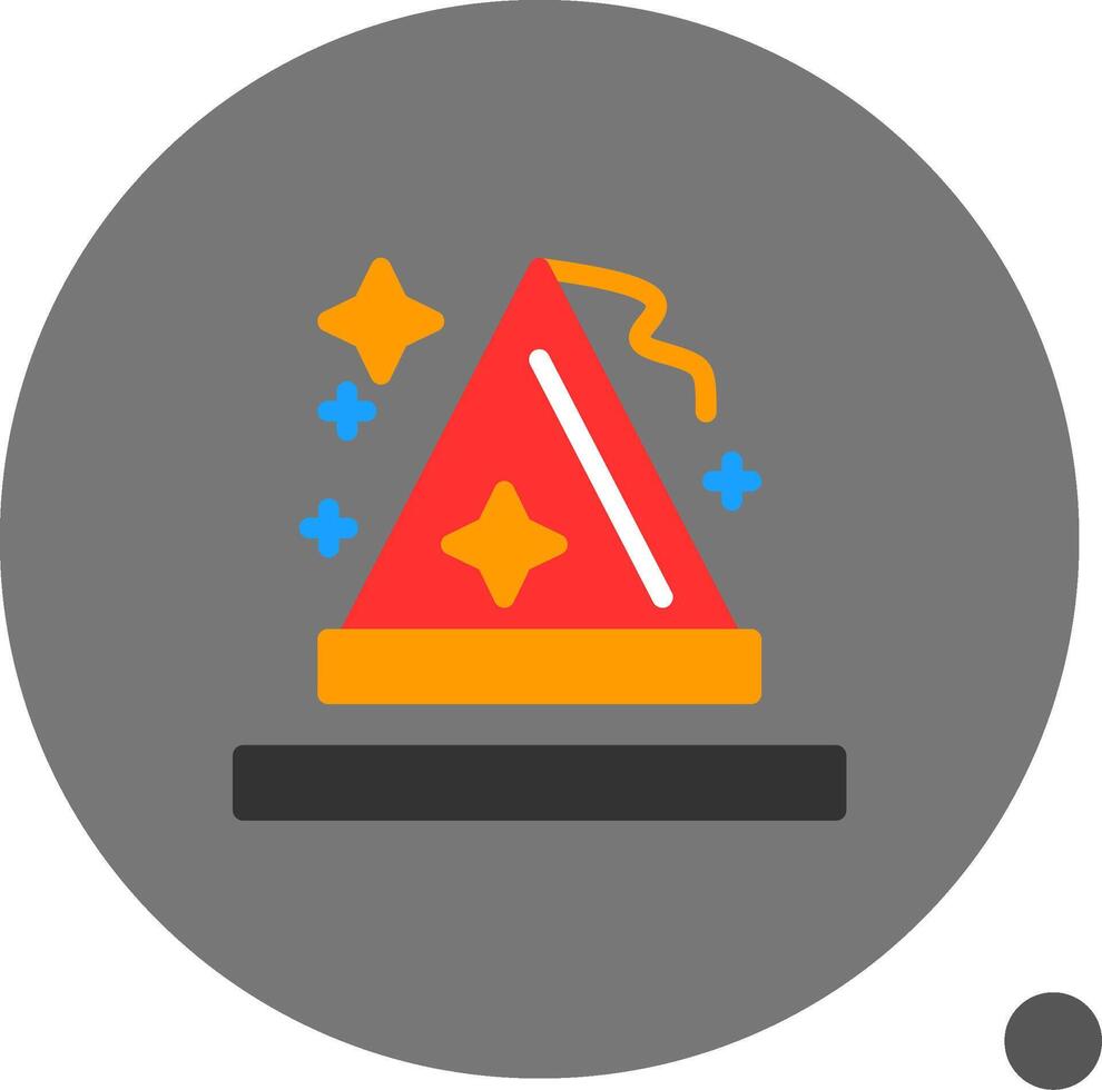 Party hat Flat Shadow Icon vector
