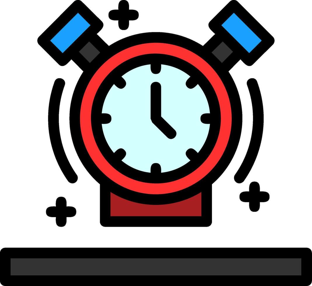 Alarm clock Line Filled Icon vector