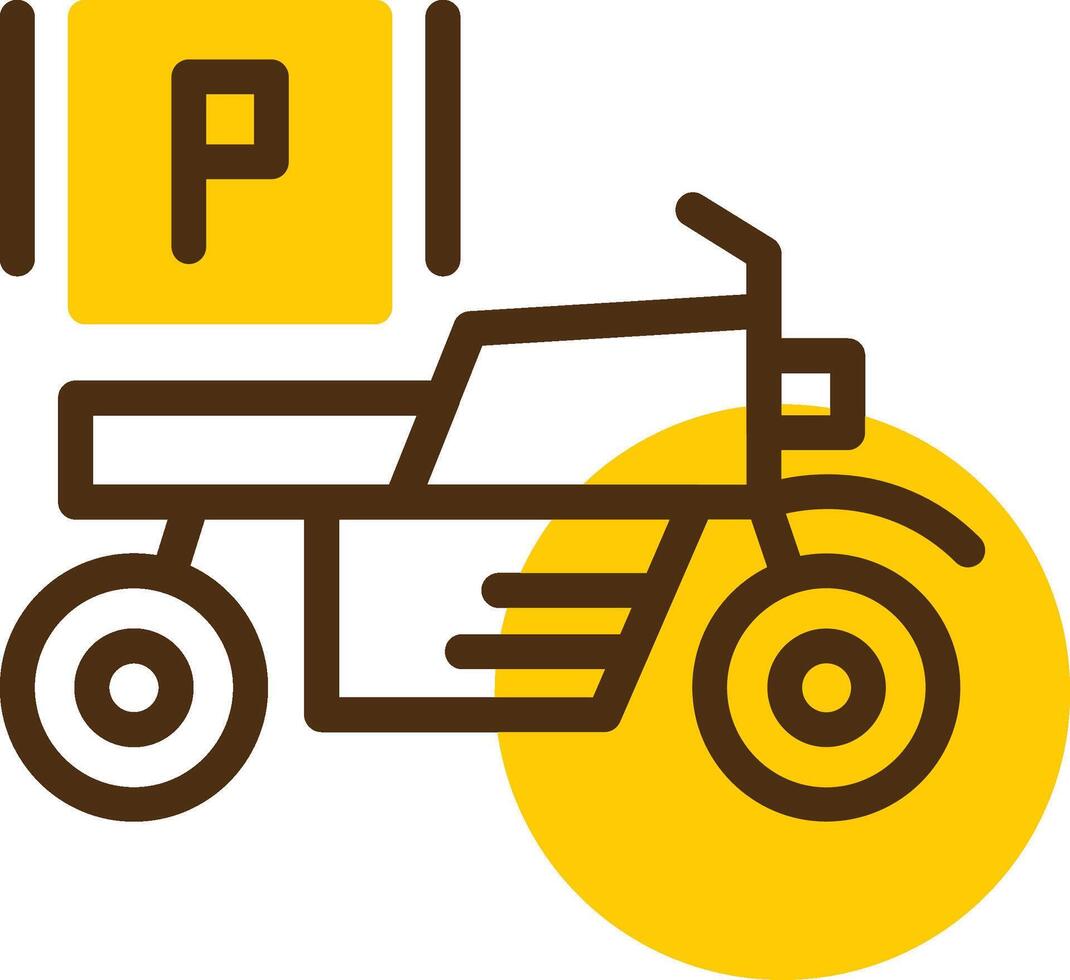 Motorcycle parking Yellow Lieanr Circle Icon vector