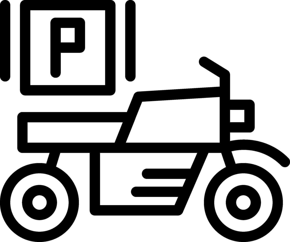 Motorcycle parking Line Icon vector