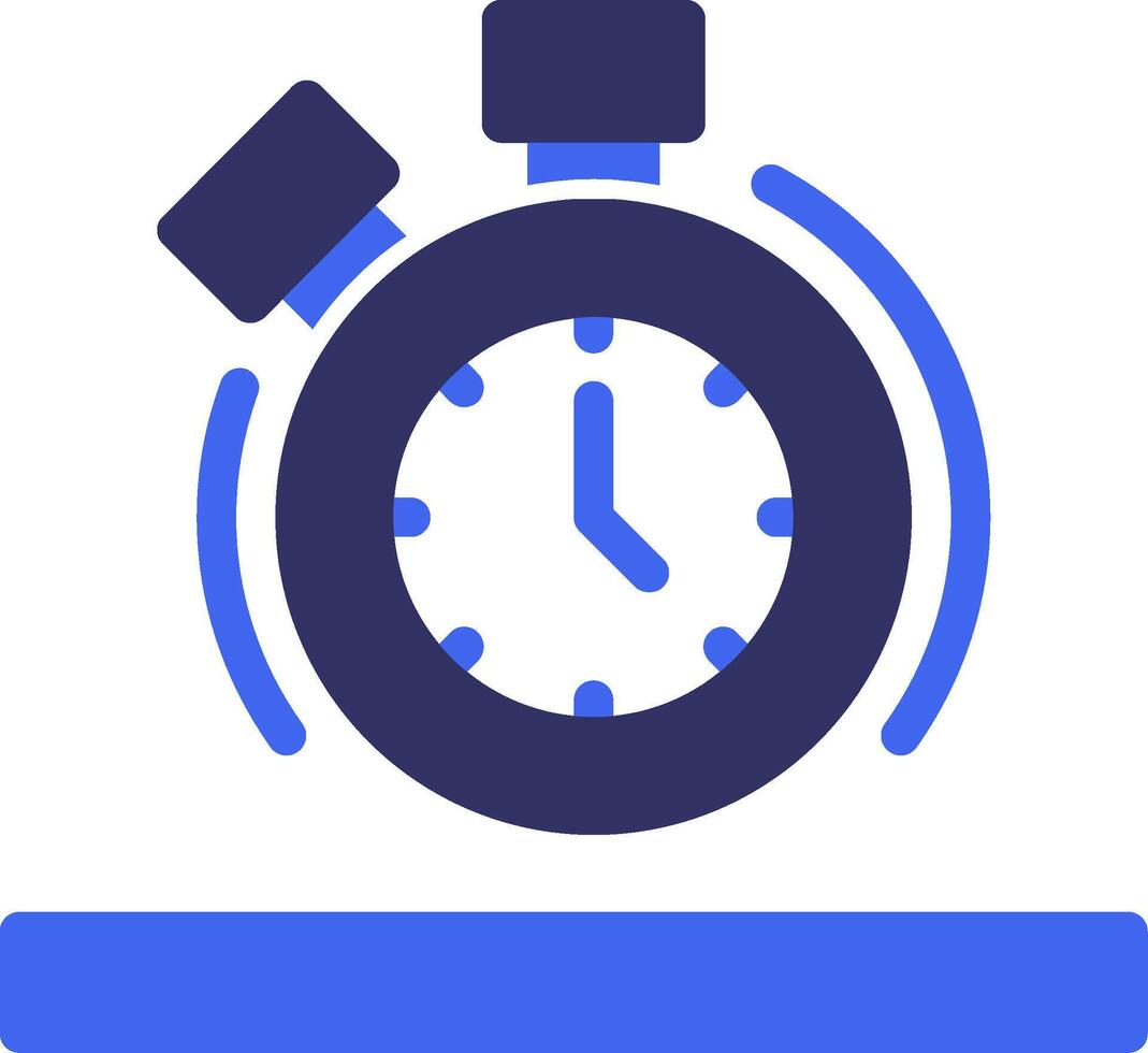 Stopwatch Solid Two Color Icon vector